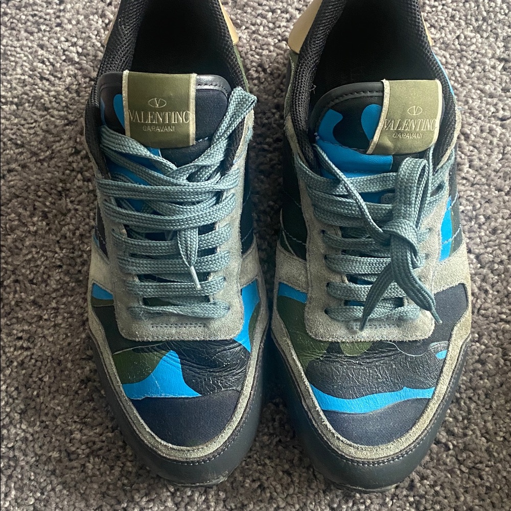 Valentino Garavani Blue and Green Sneakers